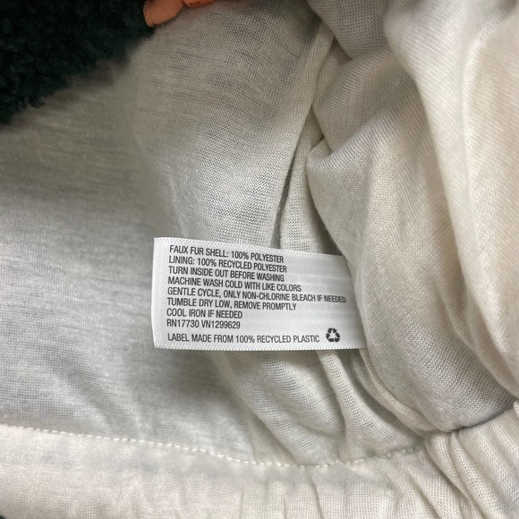 Wild Fable NWT Women's Green Colorblock Half-Zip Teddy Bear Hoodie Jacket - Picture 5 of 6